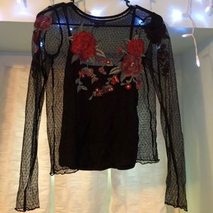 AEO Sheer Rose Top